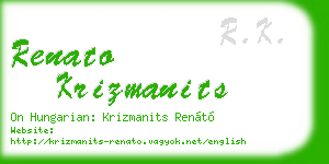 renato krizmanits business card