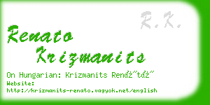 renato krizmanits business card